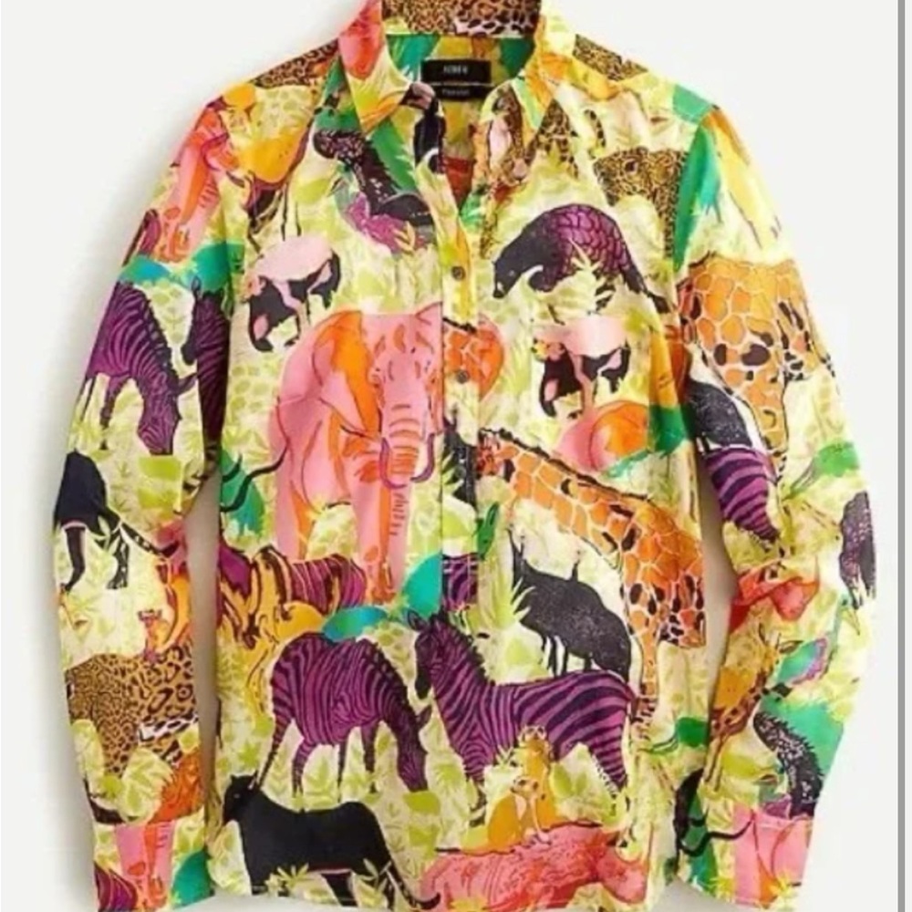 J. Crew Ratti safari print top